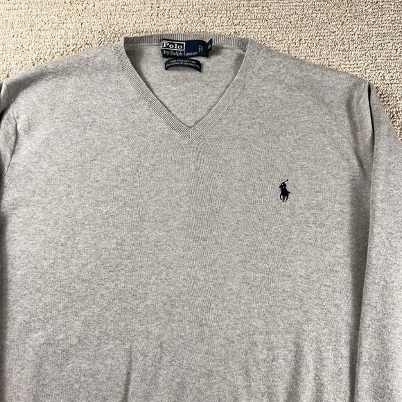 Polo Ralph Lauren Pima Cotton Sweater Gray Men’s Size XL - Picture 2 of 8